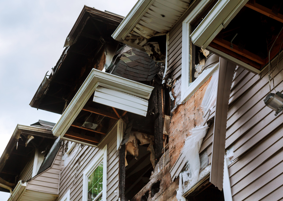 Exterior house damage